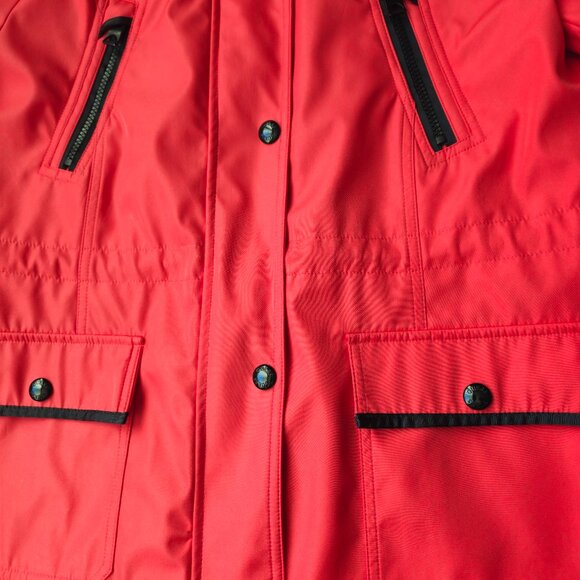 Guess Los Angeles Womens XL red windbreaker adjustable rain jacket full zip hood - Picture 4 of 16